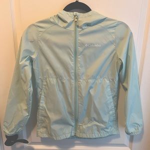 Columbia Windbreaker with Hood in Light Green